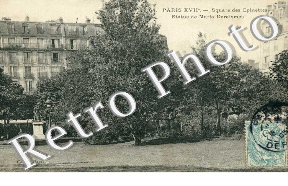 Square des Epinettes Statue de Maria Deraismes