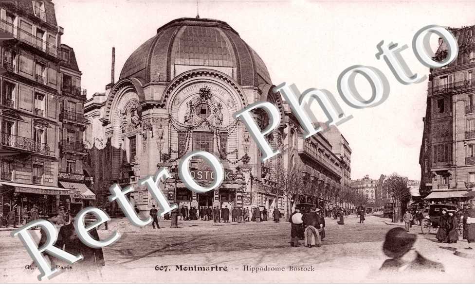 l'Hippodrome Bostock (rue Calaincourt pris du Boulevard de Clichy, cinema Gaumont)