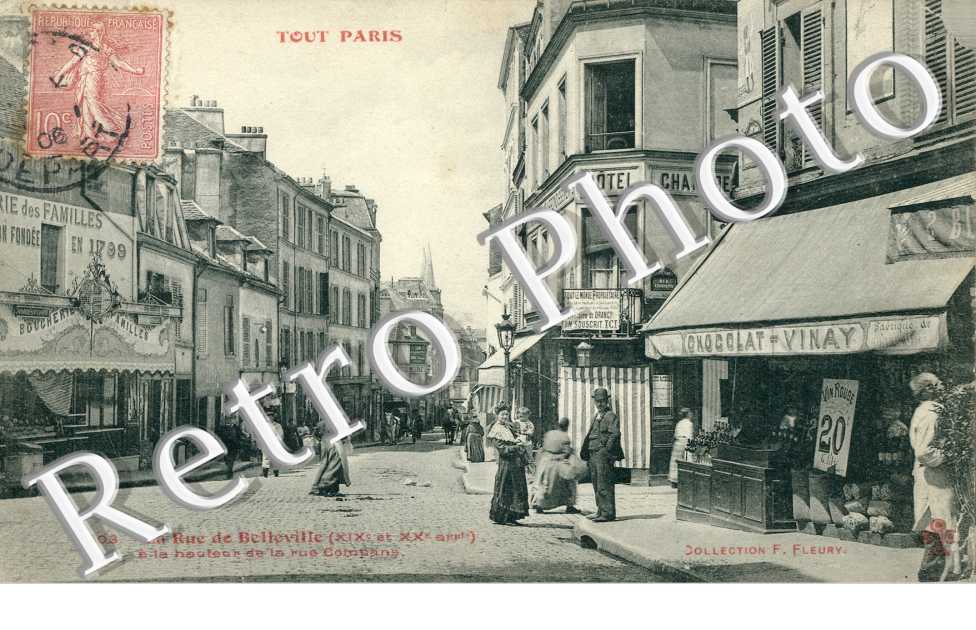 Rue de Belleville a la hauteur de la rue Compans