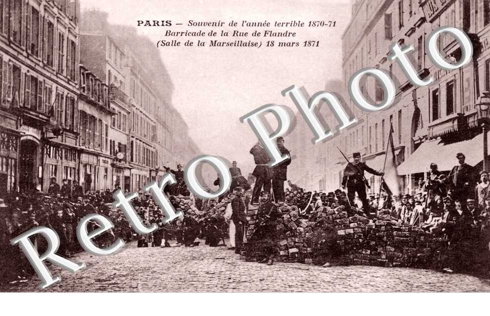 Souvenir de l&#039;annee 1870-71, Barricade de la Rue de Flandre 18 mars 1871