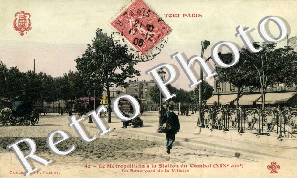 Metropolitain a la Station du Combat Au boulevard de la Villette