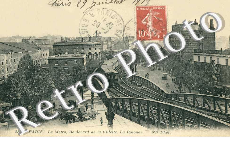 Le metro, boulevard de la Villette. La rotonde