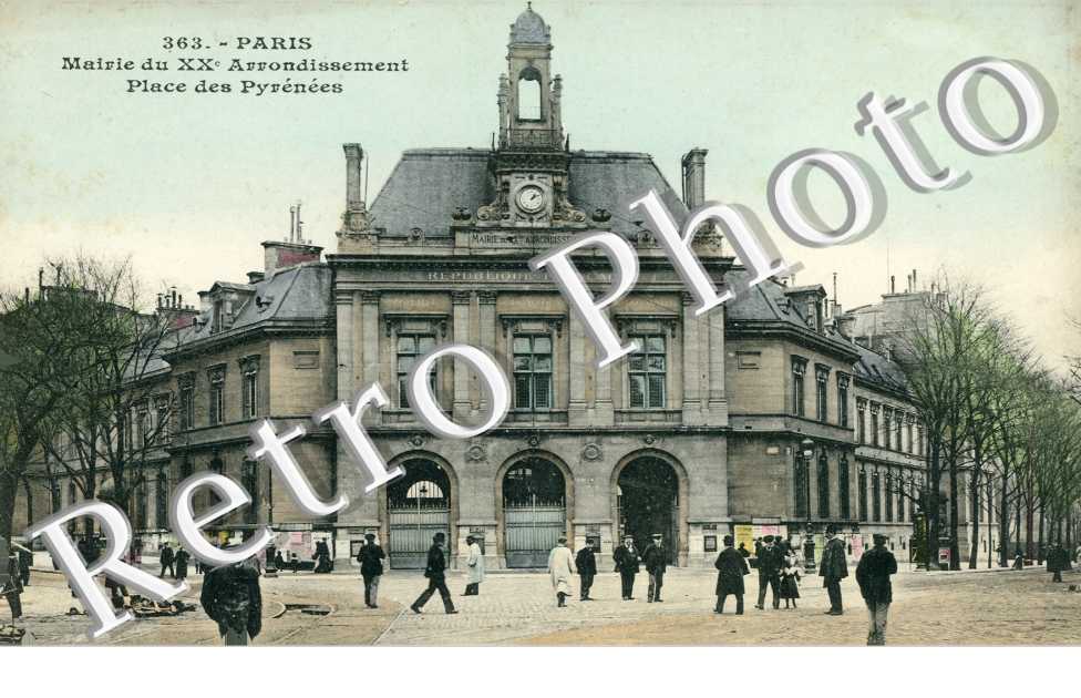 Mairie, Place des Pyrenees. Rue Belgrand