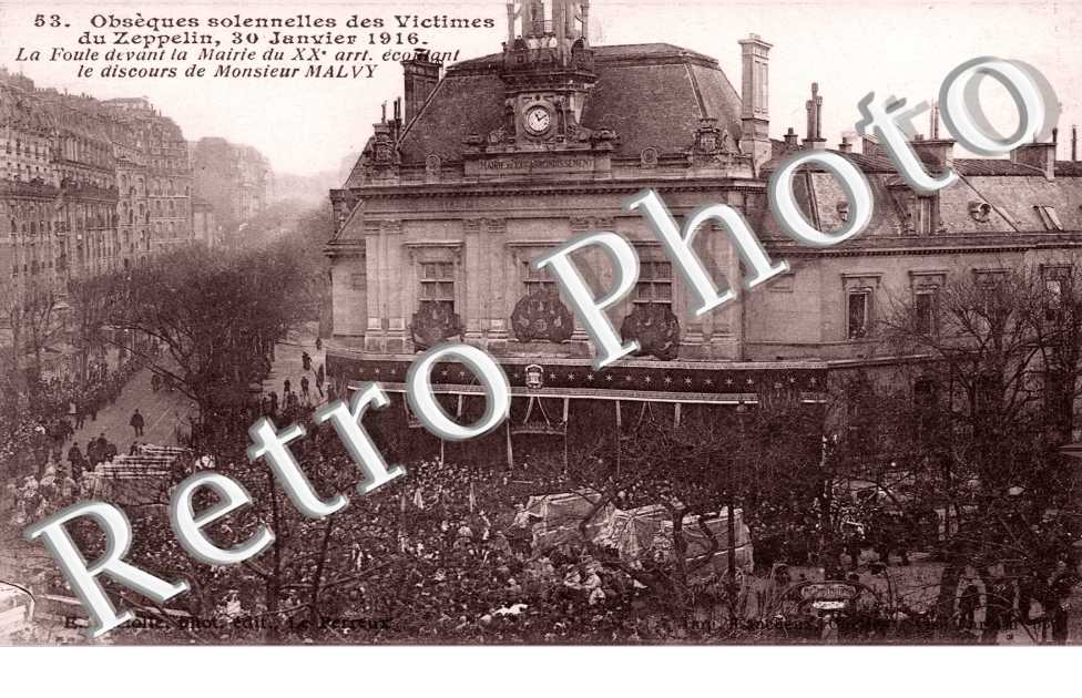 Place Gambetta, Obseques Solennelles des Victimes du Zeppelin, 30 janvier 1916