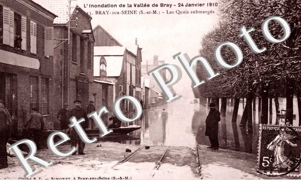 les Quais submerges par l'Inondation de janvier 1910