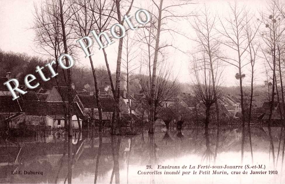 Courcelles inonde par le Petit Morin, janvier 1910