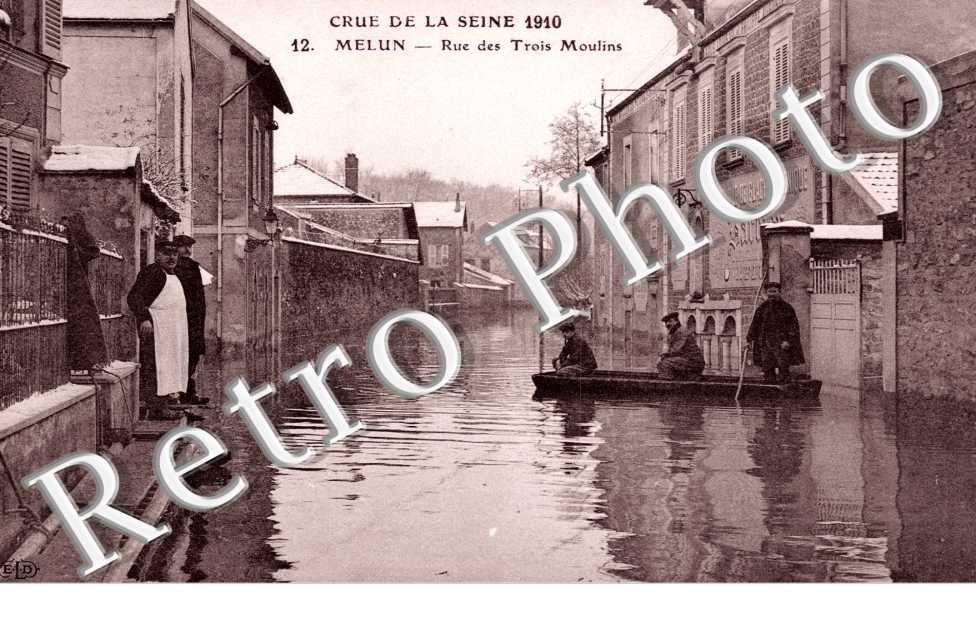 la Rue des Trois Moulins, la Crue de la Seine 1910