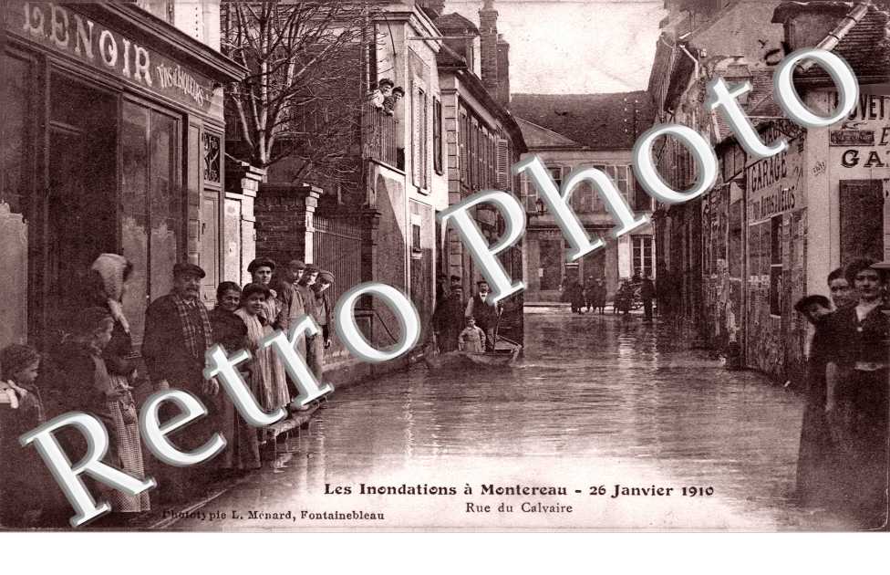 la Rue du Calvaire, les Inondations de Janvier 1910