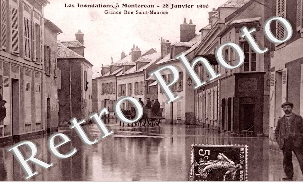 les Inondations a Montereau 26 janvier 1910, Grande-Rue Saint-Maurice