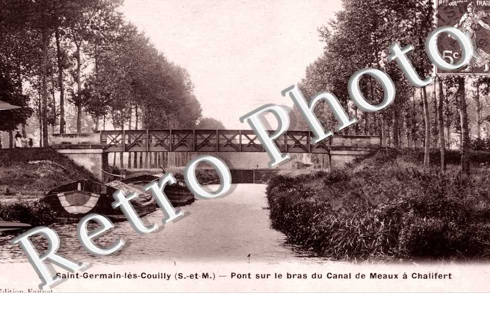 pont sur le bras du canal de meaux a chalifert