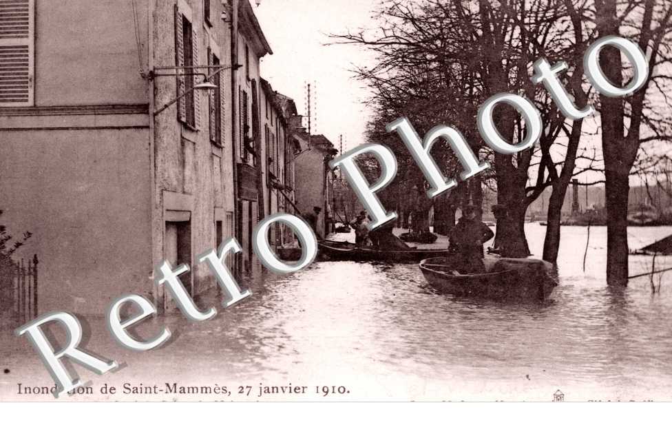 Inondation de Saint-Mammes 27 janvier 1910, le Quai de Seine