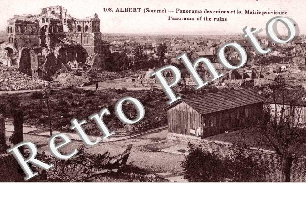 Panorama des ruines et la Mairie provisoire