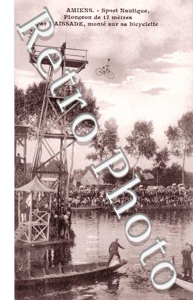 Sport nautique - Plongeon a byciclette de 17 metres par Vaissade