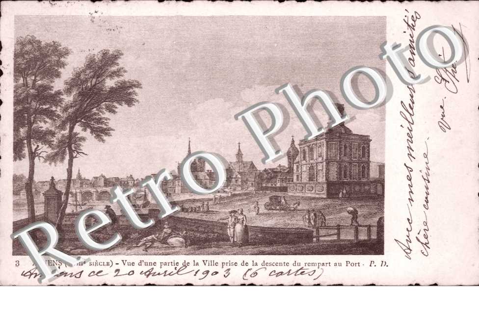 Vue d'une partie de la Ville prise depuis la Descente du Rempart au Port