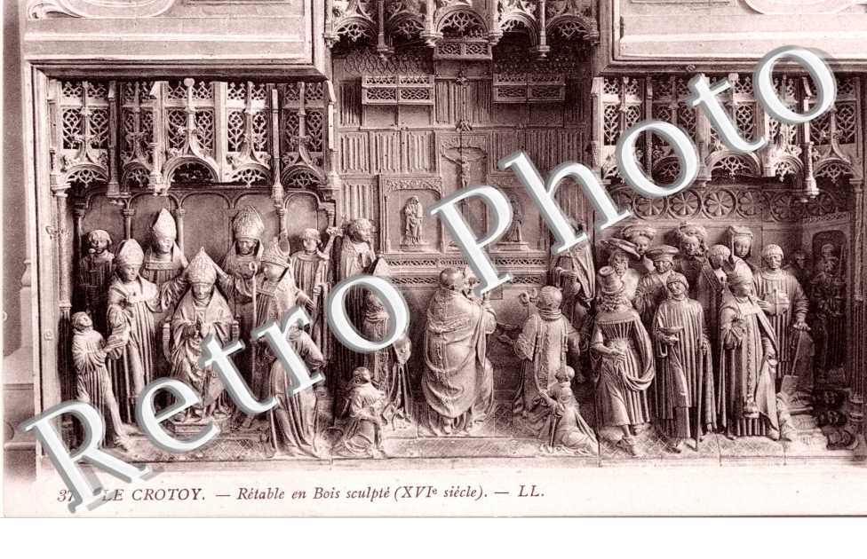Retable en bois sculpte