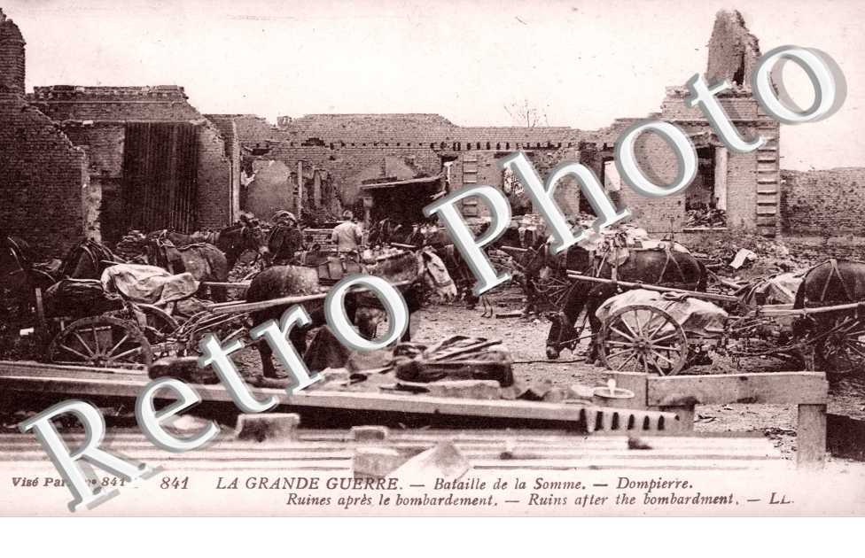 bataille de la Somme, ruines apres le bombardement