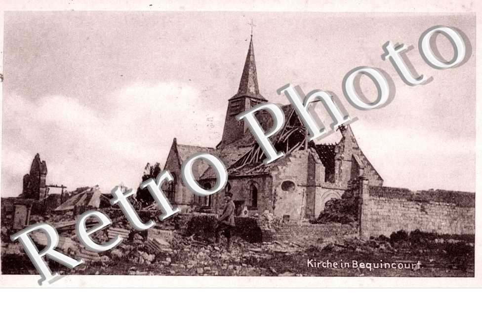 kirche in Becquincourt - carte postale militaire allemande 1916