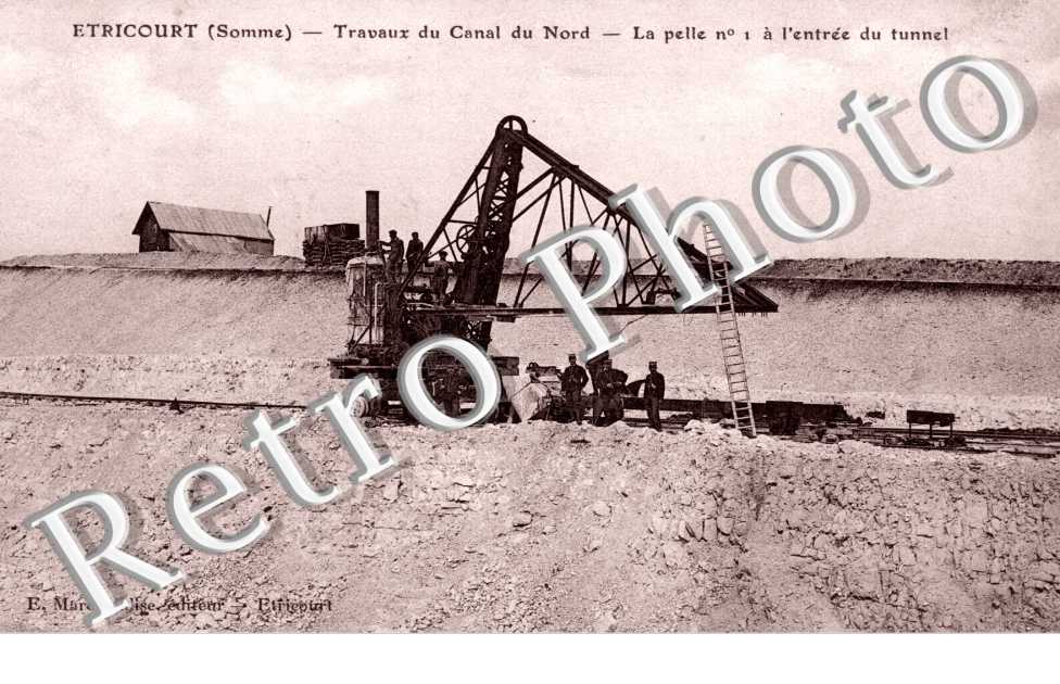 travaux du canal du nord - la pelle nÂ° 1 a l&#039;entree du tunnel
