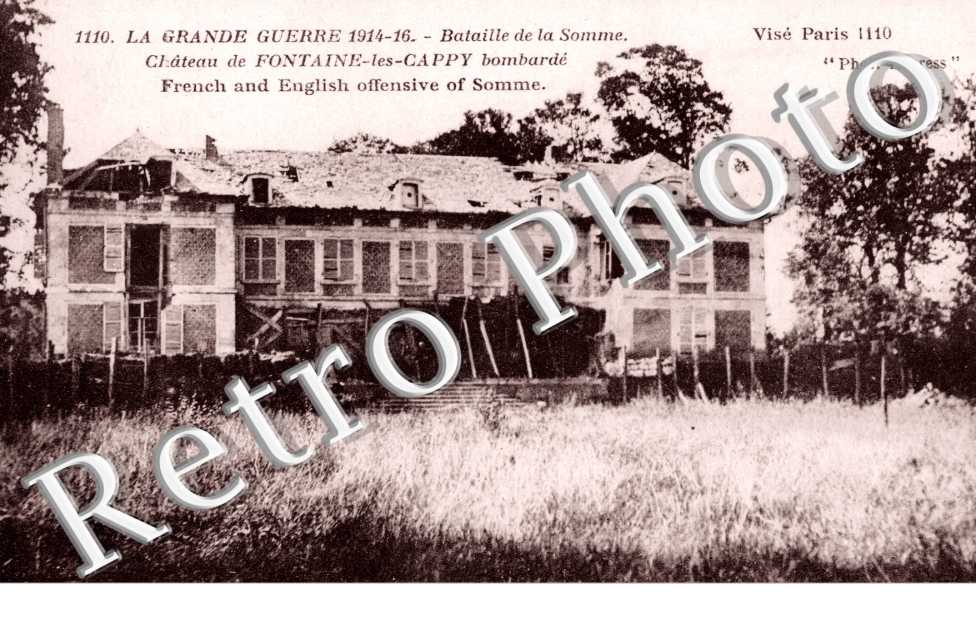 le Chateau bombarde, la Bataille de la Somme, la Grande Guerre 1914-1916