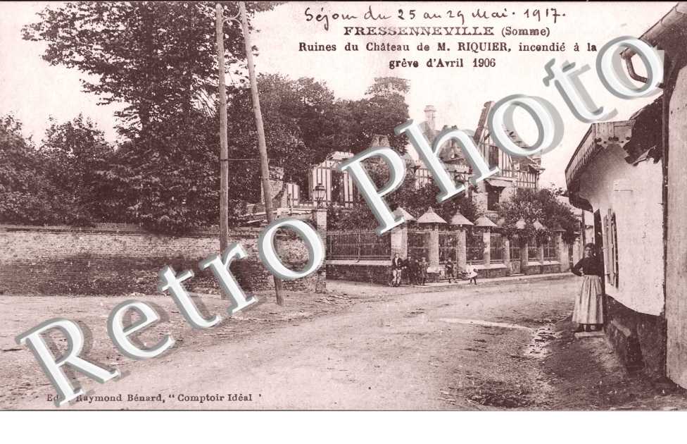 Ruines du Château de M. Riquier incendié à la Grève d'Avril 1906