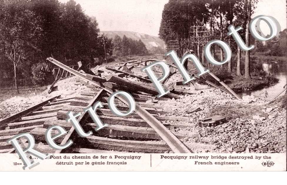 Pont du Chemin de Fer detruit par le Genie Francais