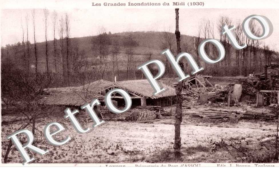 Briqueterie du pont d'Assou - grandes inondations 1930