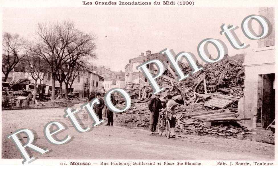 Rue Faubourg Guillerand et la Place Sainte-Blanche, les Grandes Inondations du Midi 1930