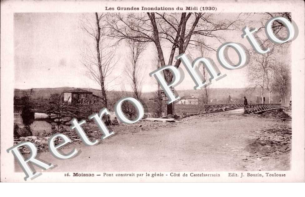 Les Grandes Innondations du Midi 1930, Pont construit par le Genie