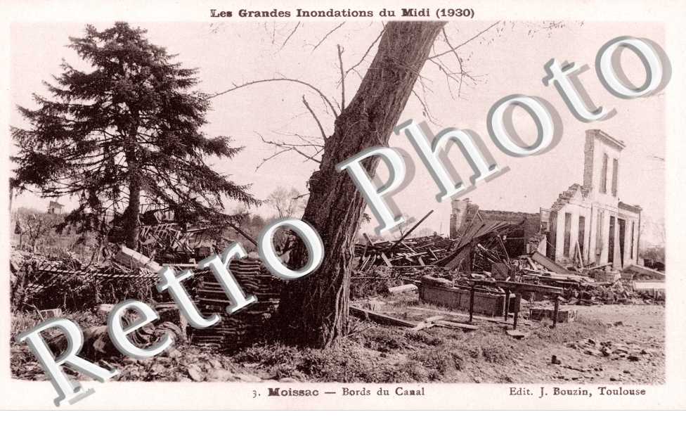 Les Grandes Innondations du Midi 1930 Bords du Canal