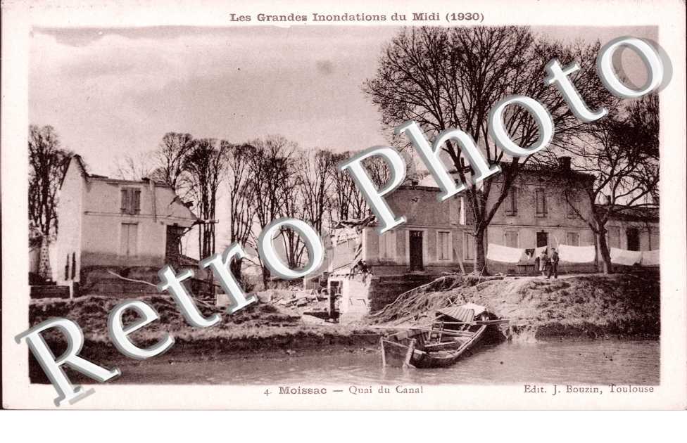 Les Grandes Innondations du Midi 1930 Quai du Canal