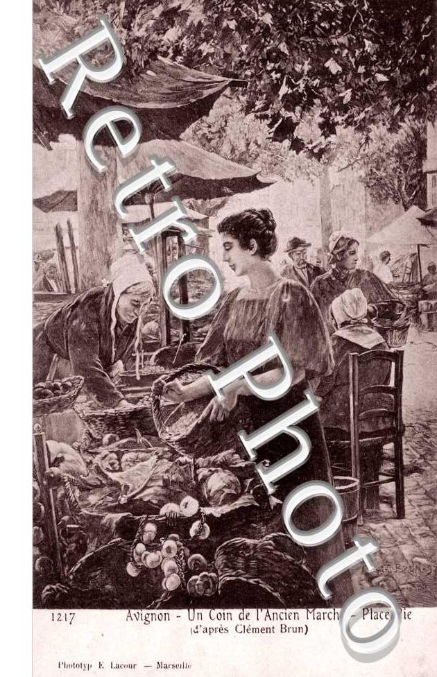 Un coin de l&#039;ancien marché  -  Place Pie  (d&#039;aprés Clément Brun)