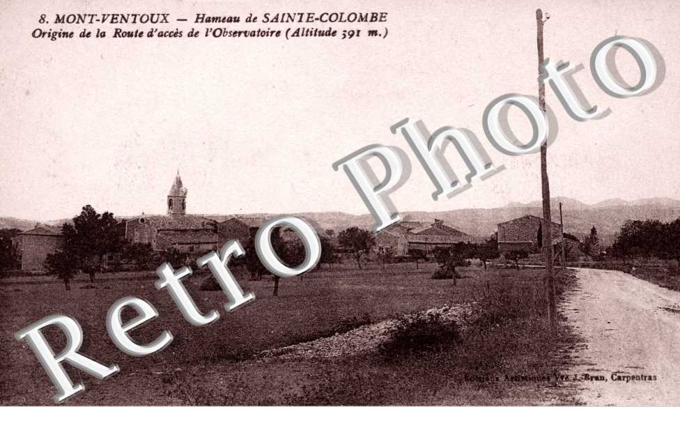 Mont-Ventoux  -  Hameau de Sainte-Colombe Origine de la route d'acces de l'Observatoire