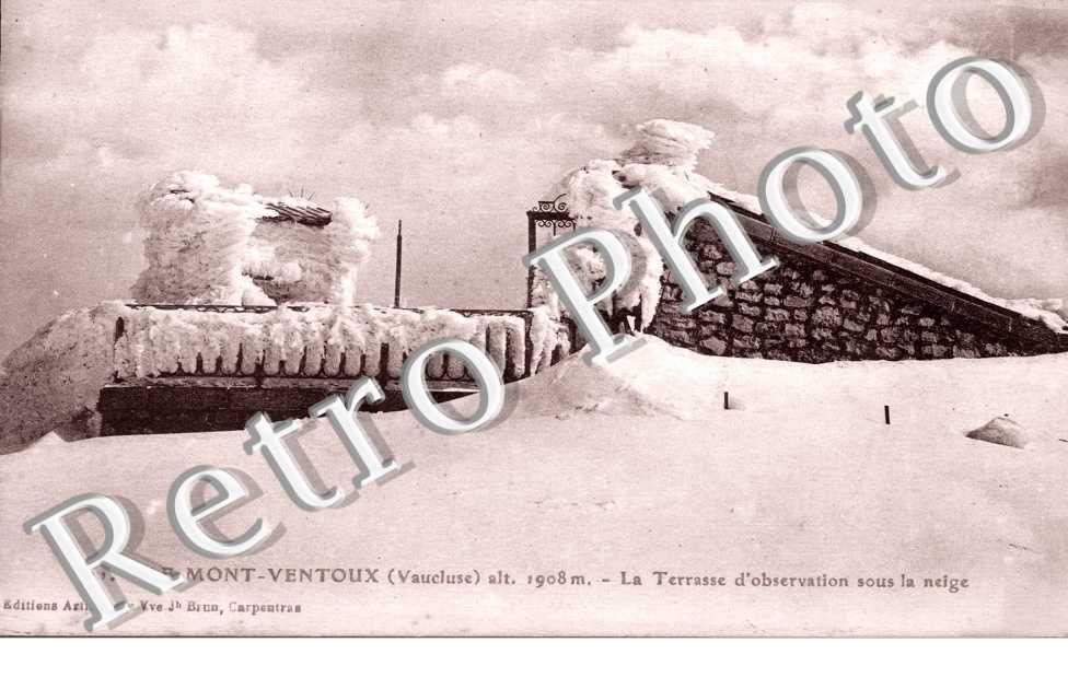 Le Mont Ventoux, la Terrasse d'observation sous la neige