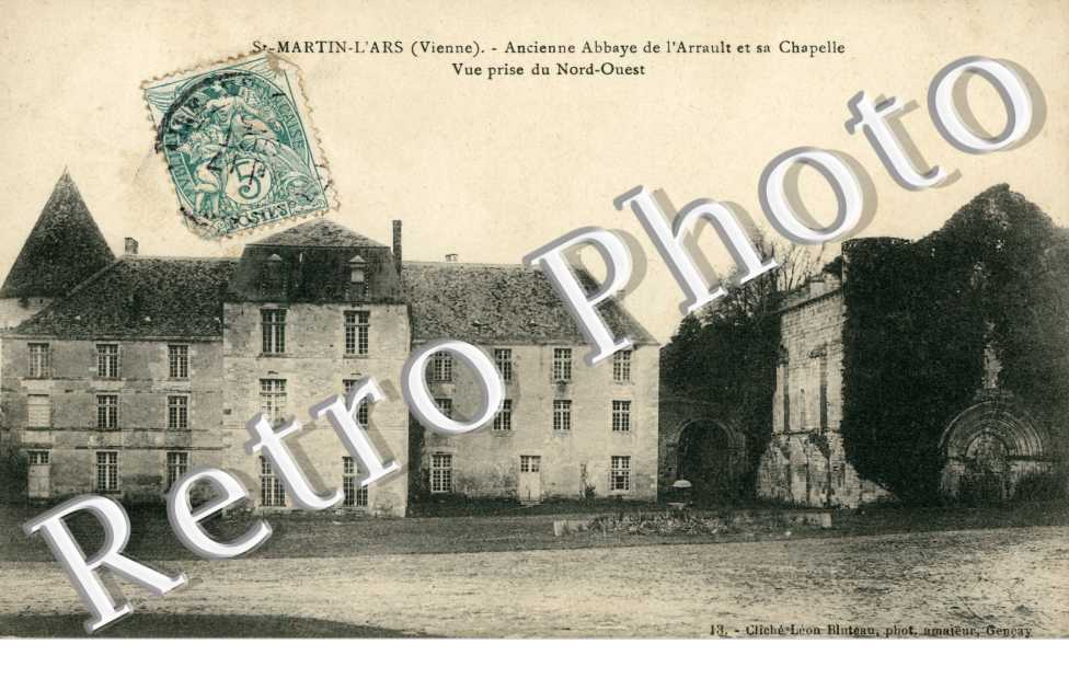 l'Ancienne Abbaye de l'Arrault et sa Chapelle, Vue prise du Nord-Ouest