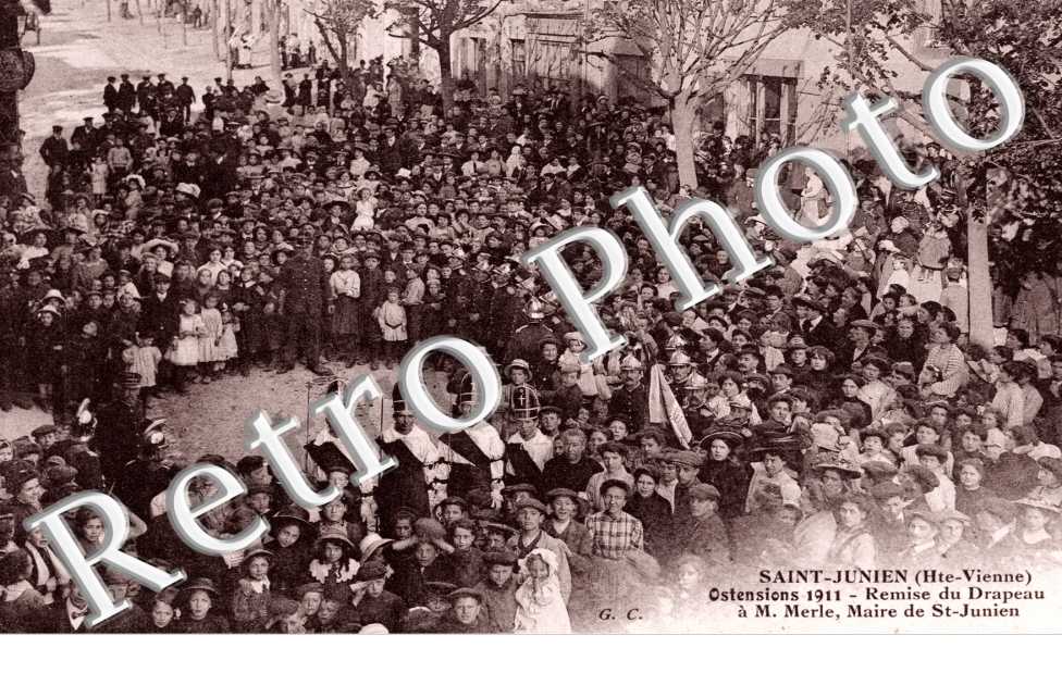 Fetes des Ostensions 1911, Remise du Drapeau a Monsieur Merle, Maire de Saint-Junien