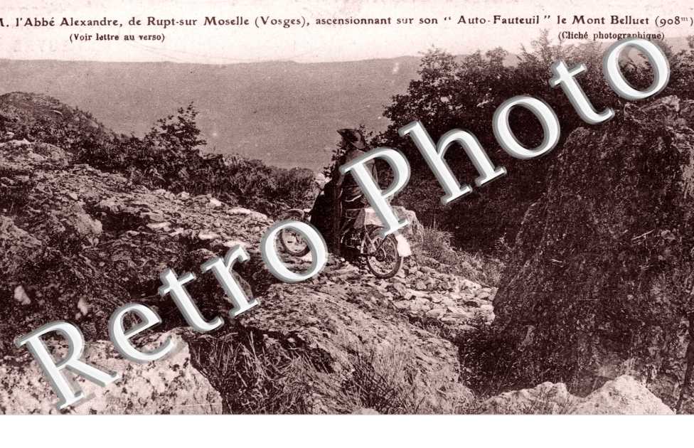 M L&#039;Abbe Alexandre sur son " auto-fauteuil "&#039; Le Mont Belluet