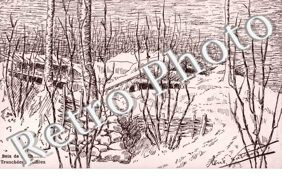 Bois de la Chipote. Tranchees fortifies, dessin. 