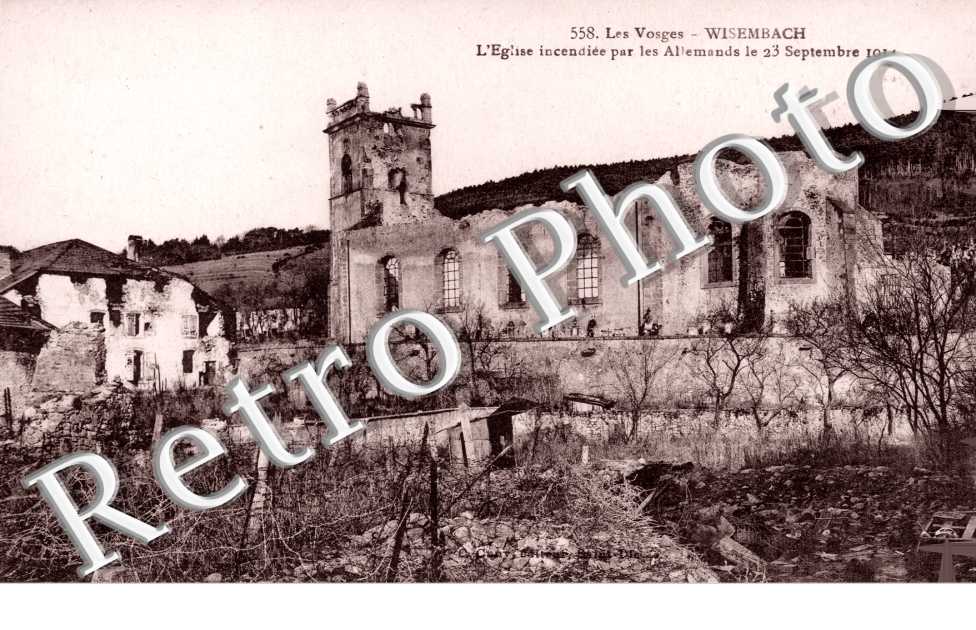 L&#039;Eglise incendiee par les Allemands le 23 sept 1914