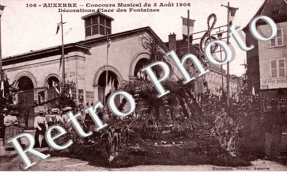Concours Musical du 5 aout 1906, Decorations Place des Fontaines