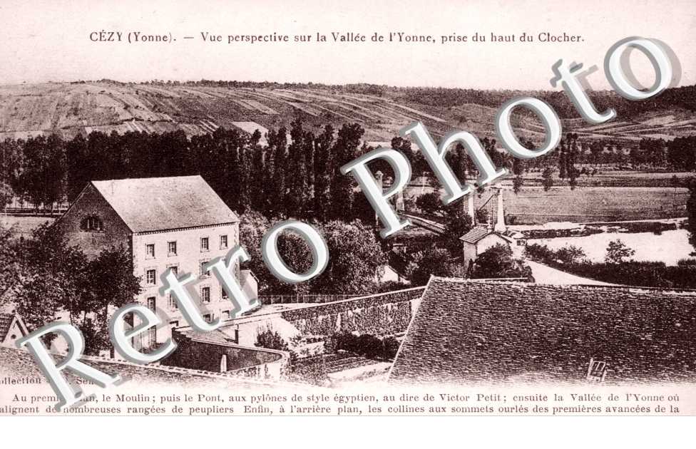 Vue perspective sur la Vallee de l'Yonne prise du Haut du Clocher