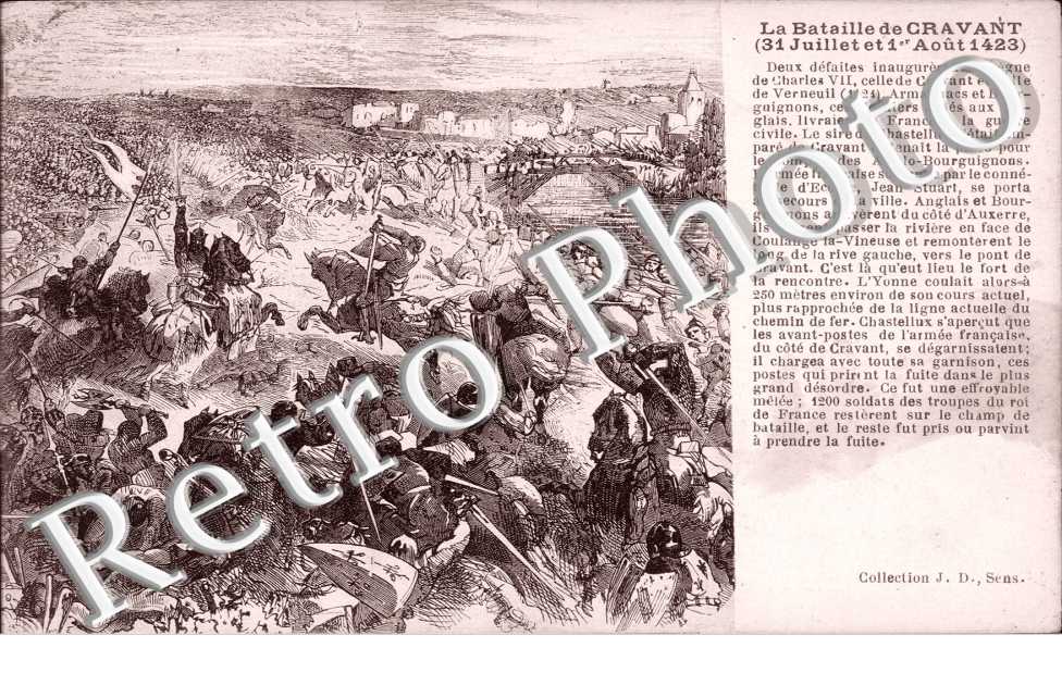 Bataille des 31 juillet et 1er aout 1423 - Gravure
