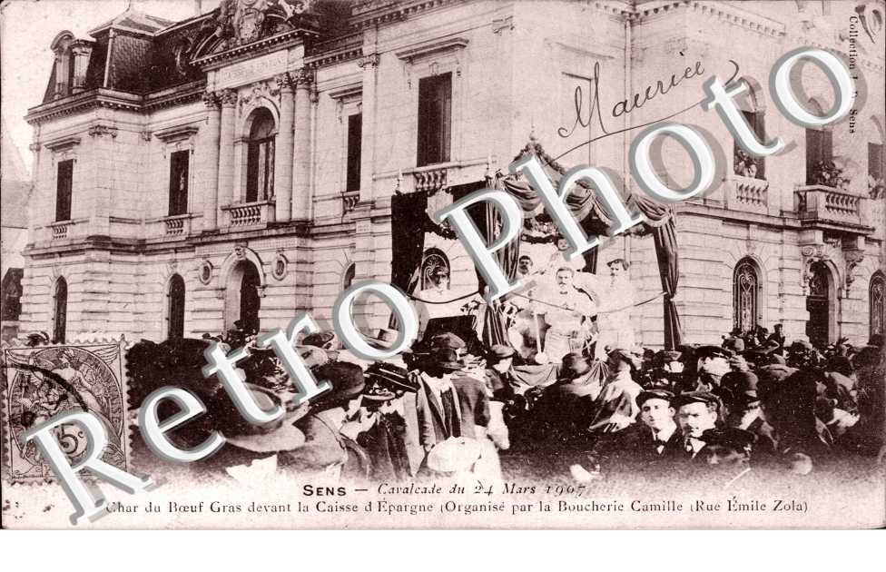 Cavalcade du 24 mars 1907 - le char du boeuf gras