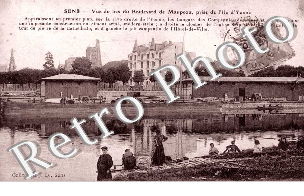 Vue du Bas du Boulevard de Maupeou, prise de l'Ile d'Yonne