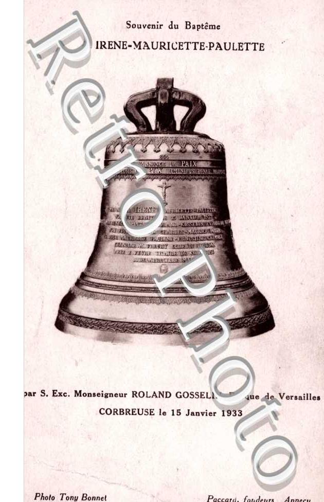 Souvenir du Bapteme de Irene Maurice Paulette
