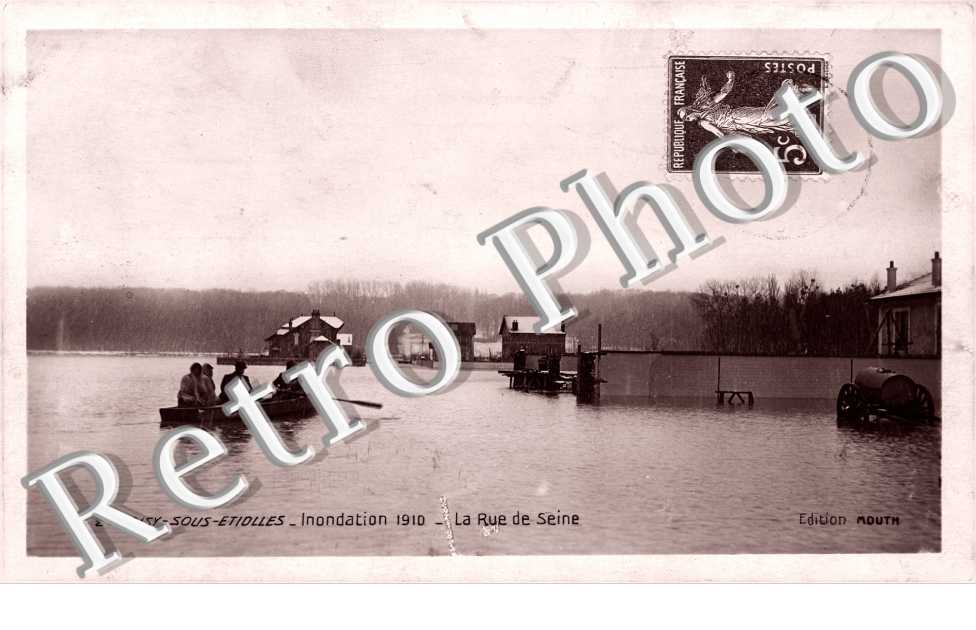 Soisy sous Etiolles, Rue de la Seine, Inondation 1910