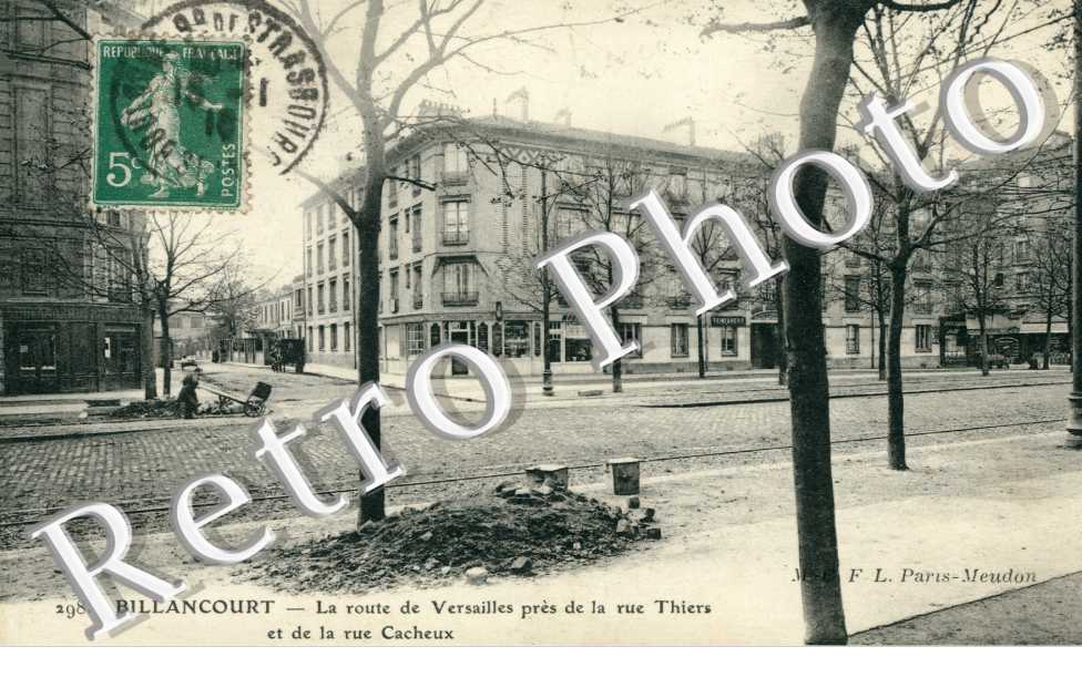 BILLANCOURT  - La Route de Versailles pres de la rue Thiers et de la rue Cacheux