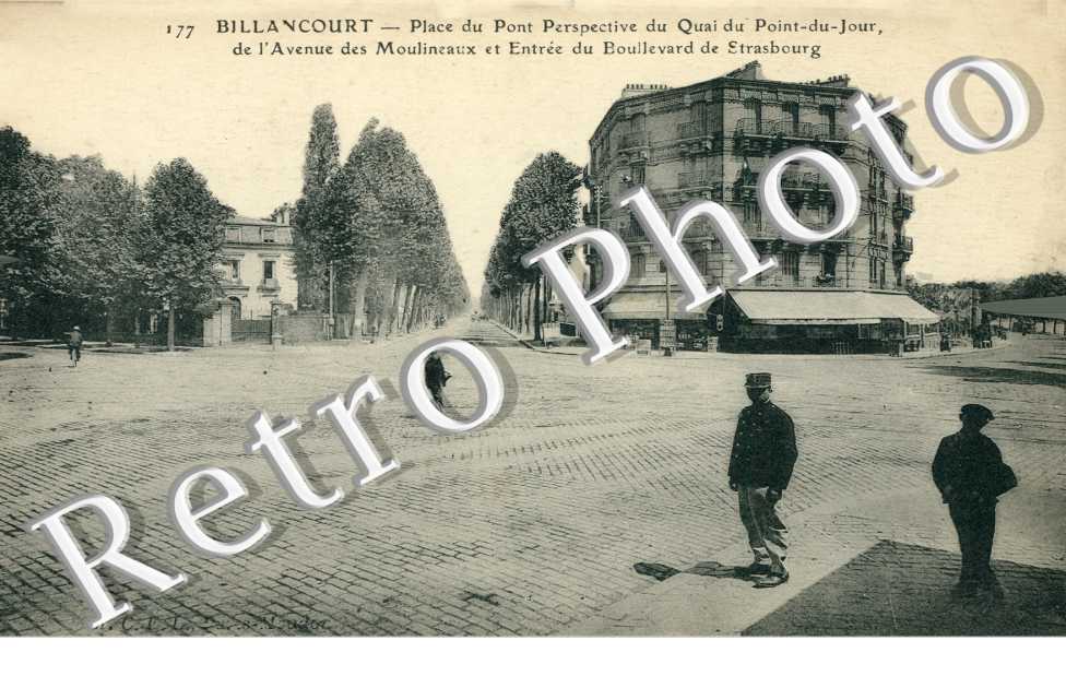 Place du Pont, Quai du Point du Jour, Avenue des Moulineaux et Boulevard de Strasbourg