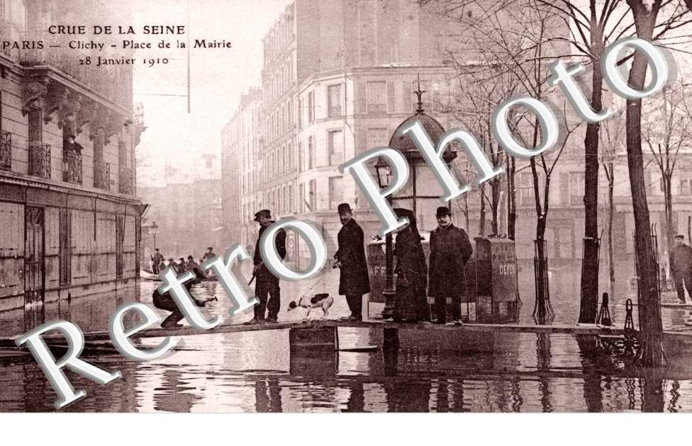 La Crue de la Seine 1910, Place de la Mairie
