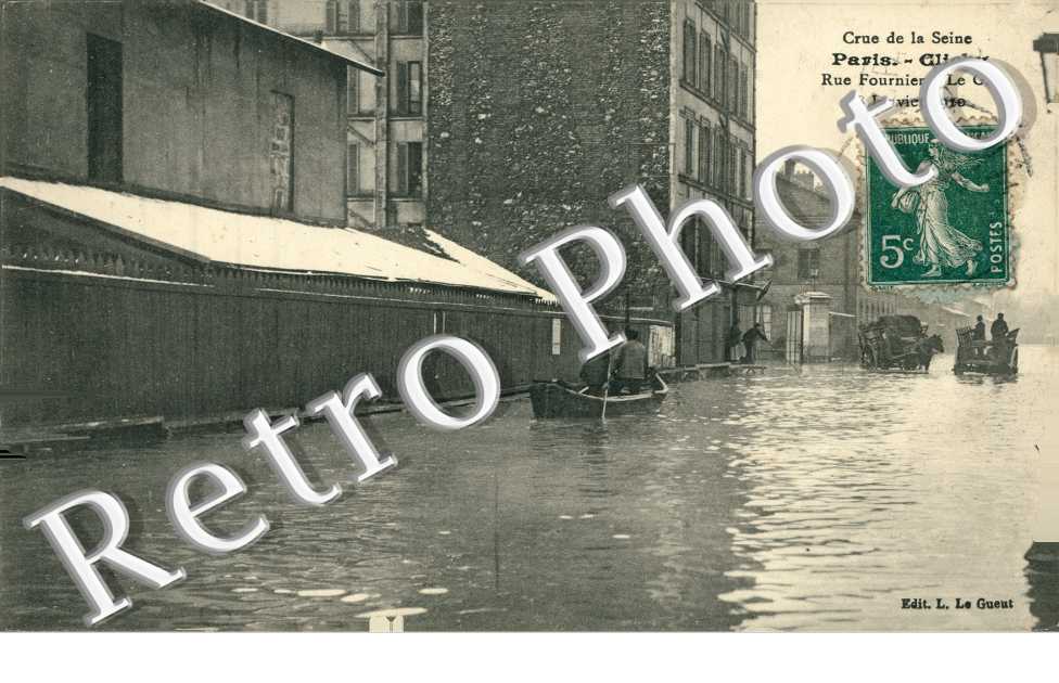 La Crue de la Seine 1910, Rue Fournier, le Gaz