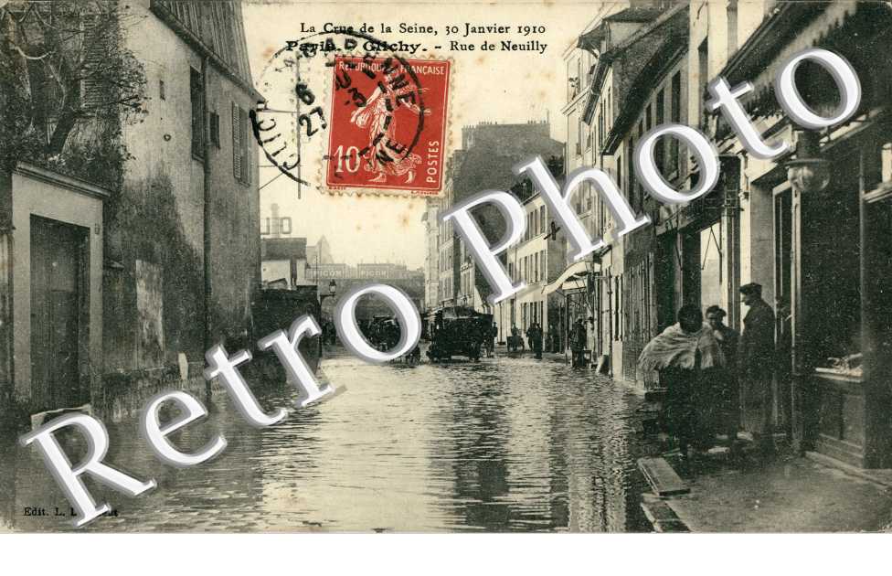 Crue de la Seine, 1910, Rue de Neuilly